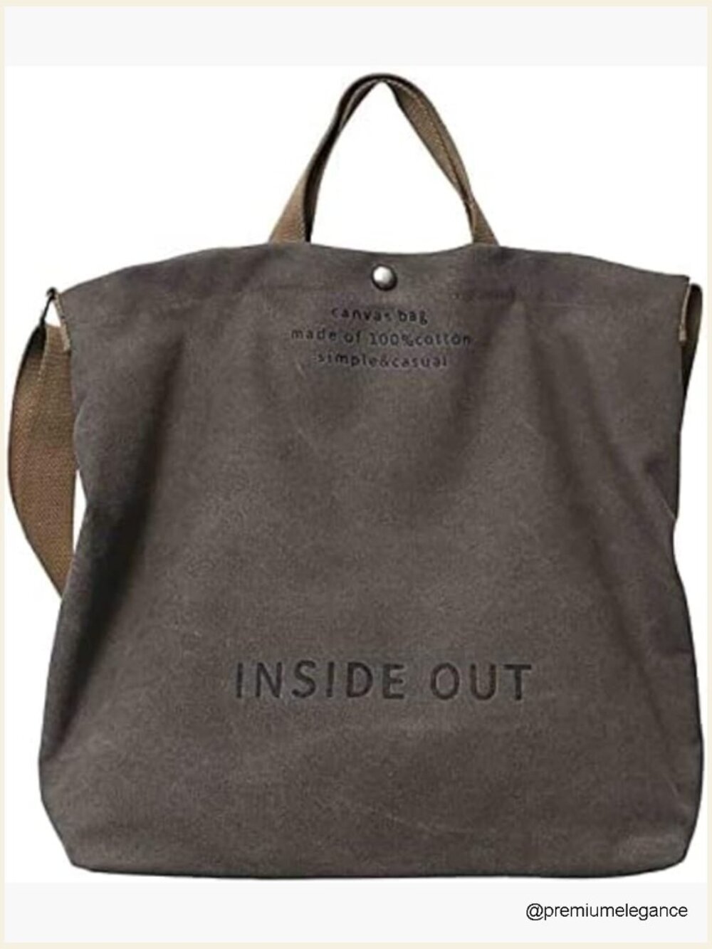 Large Canvas Tote Bag Shoulder Work Crossbody Hobo Vintage Grunge